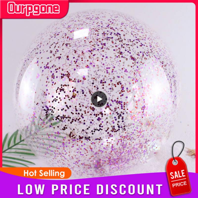 Inflatable Transparent Feather Beach Ball Outdoor Swimming Pool Water Playing party Childrens Pool Toy volleyball Photo props