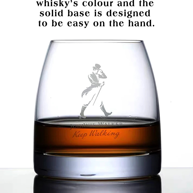 Johnnie Walker Whiskey Glasses Set of 2 10 OZ Rocks for Scotch Liquor Vodka Bourbon Gifts 240624