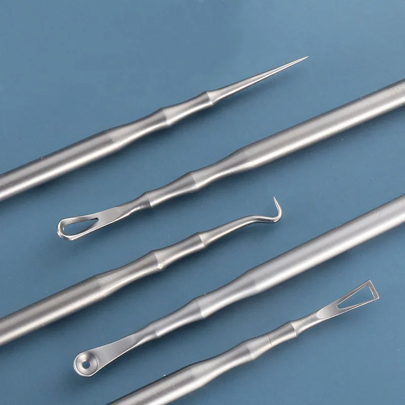 German Ultra-fine No. 5 Ingrown Hair Tweezers Needle Tool Nose Pointed Tips Eyebrows for Blackhead Removal Acne Clip Extractor