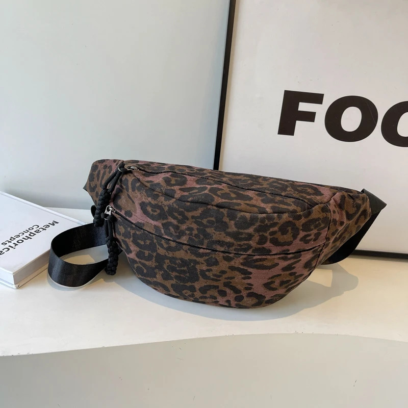 2024 Hot Selling Women's Large Capacity Leopard Pattern Solid Color Zipper Nylon Crossbody Fashion Shoulder Bag H6.29#24 ddmy 98ac