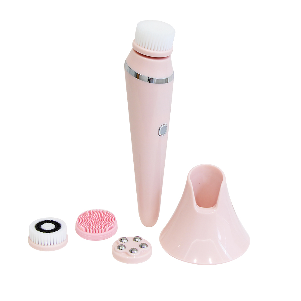 AOKO 4 IN 1 Facial Cleansing Brush Electric Silicone Face Deep Peeling Clean Blackhead Pore Remover Waterproof Scrubber Massage
