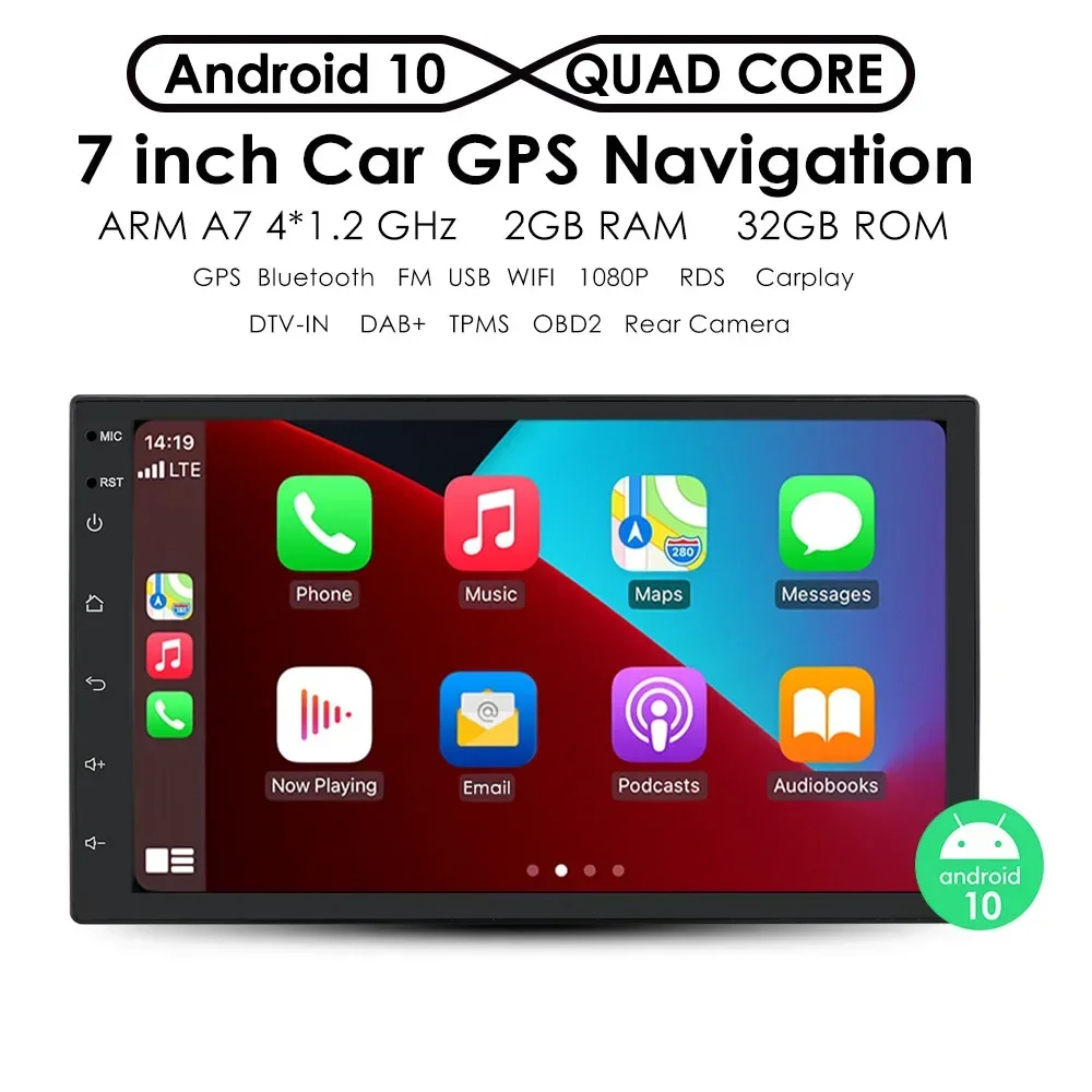 1 DIN Car Radio Android Universal Stereo GPS Autoradio for Ford VW Nissan Peugeot Chevrolet Carplay Audio Multimedia Player