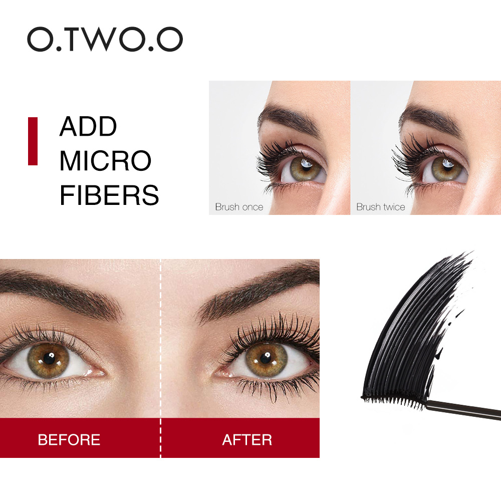 O.TWO.O 3d Silk Fiber Eye Mascara Lengthening Thick Curly Waterproof Makeup Mascara Long Volume Eyelashes Extension