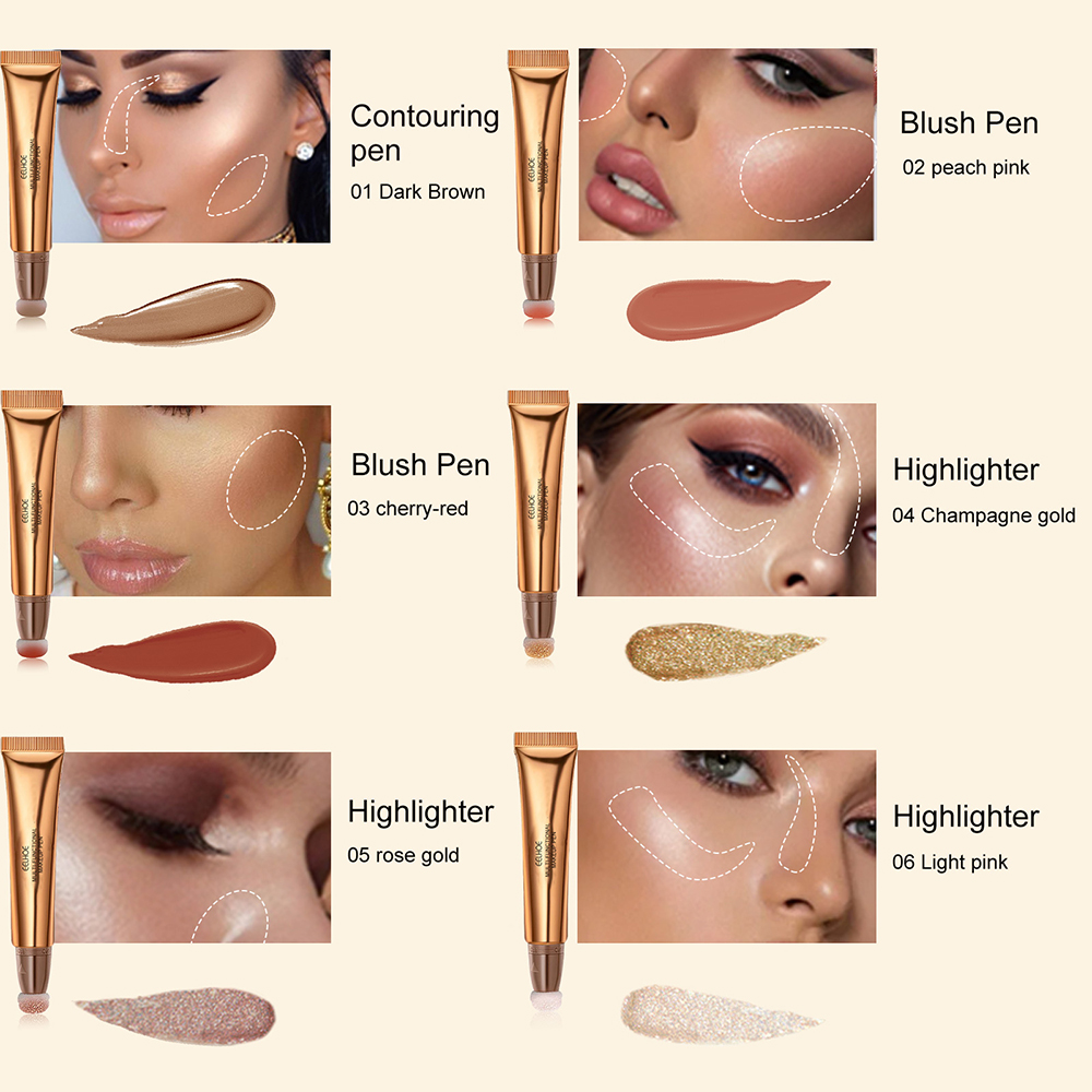Liquid Contour Beauty Stick Highlight Liquid Blush Cheek Liquid Powder Blusher Waterproof Eye Shadow Multi-purpose Makeup Pen