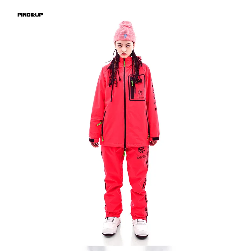 XBHPIN Ski Suit for Women Ski Equipment Set for Men with Snowboard Winter Professional Ski Pants Set