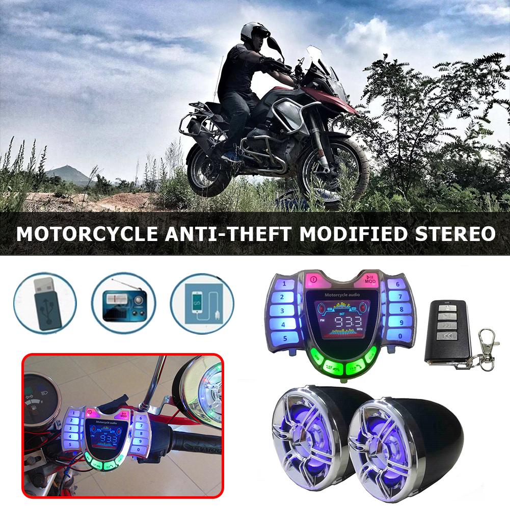 Motorcycle Bluetooth Speaker Cell Phone Fast Charging Dialing Phone Bluetooth Audio Waterproof MP3 Audio System TF AUX Radio
