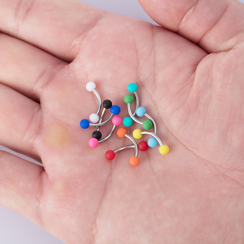 2Pcs Eyebrow Piercing Set Curved Barbell Earring Rook Piercing Bulk Tongue Piercing Snake Bite Eyebrow Jewelry Pack for Women