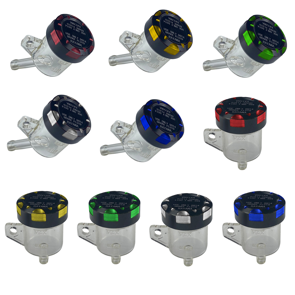 Motorcycle Brake Master Cylinder Brake Fluid Reservoir Transparent Brake Oil Tank Motorcycle Upper Pump Oil Cup with CNC Cap