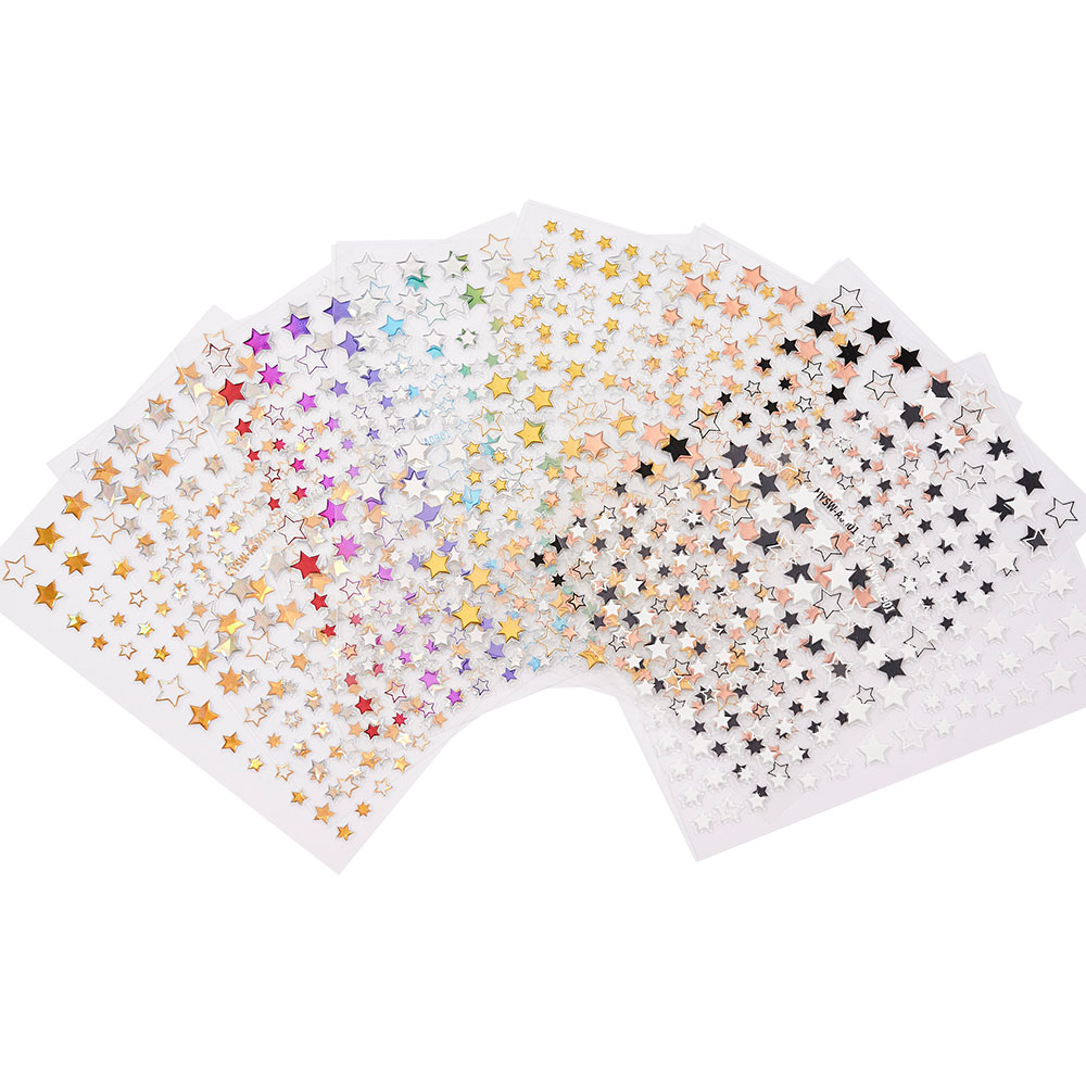 1 Set 24/30/50 Sheet Random Nail Art Sticker Transparent Bottom White Black Blue Flower Butterfly Series 3D Nail Sticker