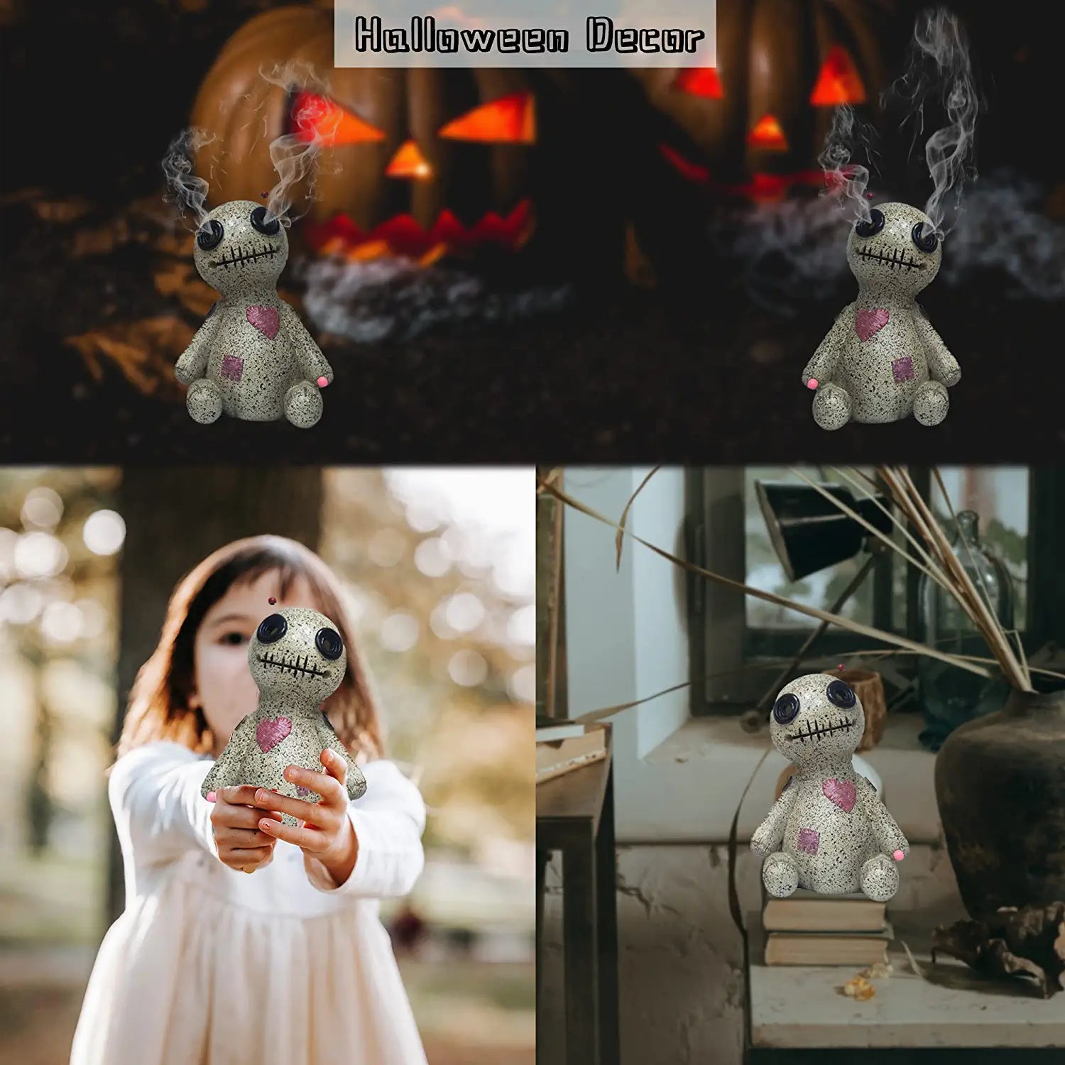 Voodoo Doll Cone Burner Incense Burner Therapy Tool Desktop Resin Ornament Handmade Carft Ornaments For Room Home Decor Censer