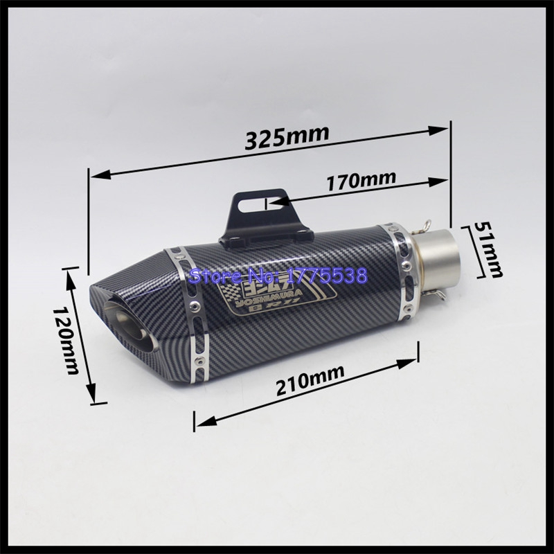ID 51mm Universal Motorcycle Exhaust Muffler Escape DB KillerforKTM FZ8 FZ1 MT07 09 ZX6R ZX10 Z900 CB400 CBR1000 GSXR1000 GSR750