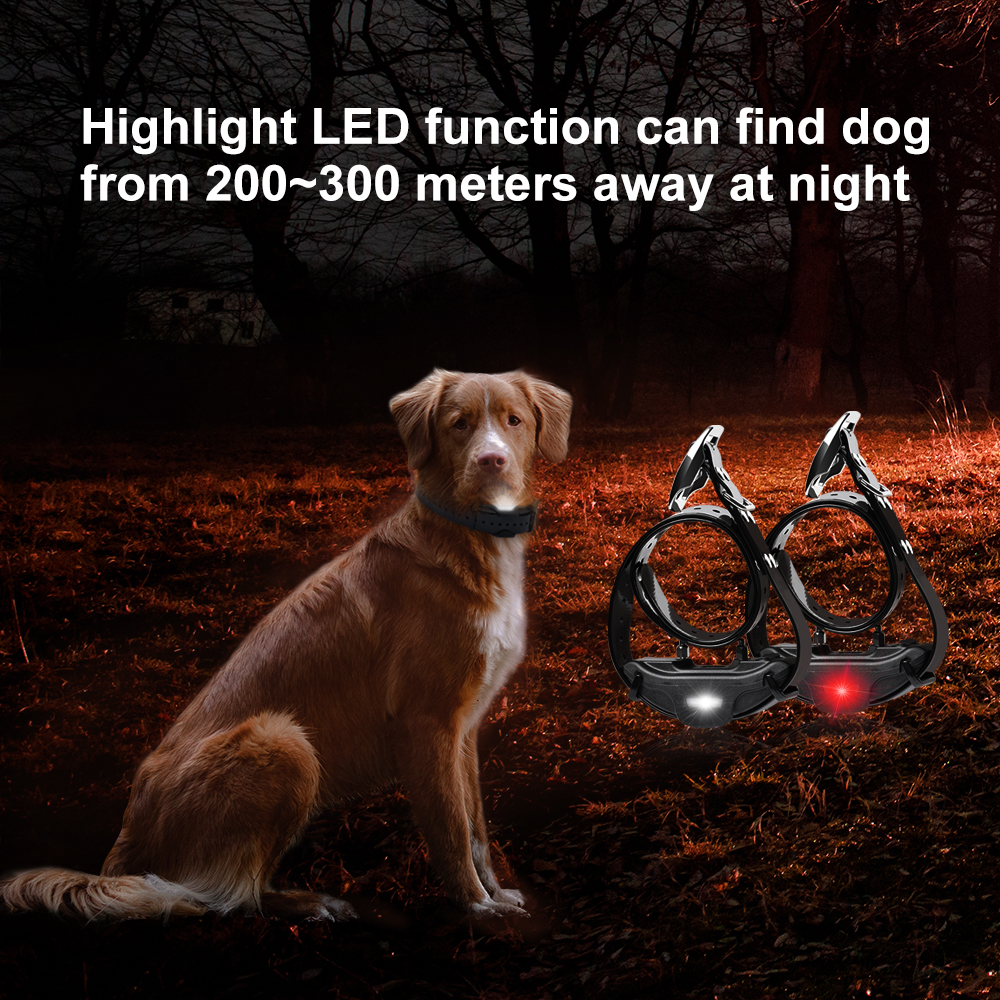 JANPET 1.25Mile Hunting Dog Training Collar Professional Remote PET Trainer Waterproof Electric Shock Dog Collars with LED Light