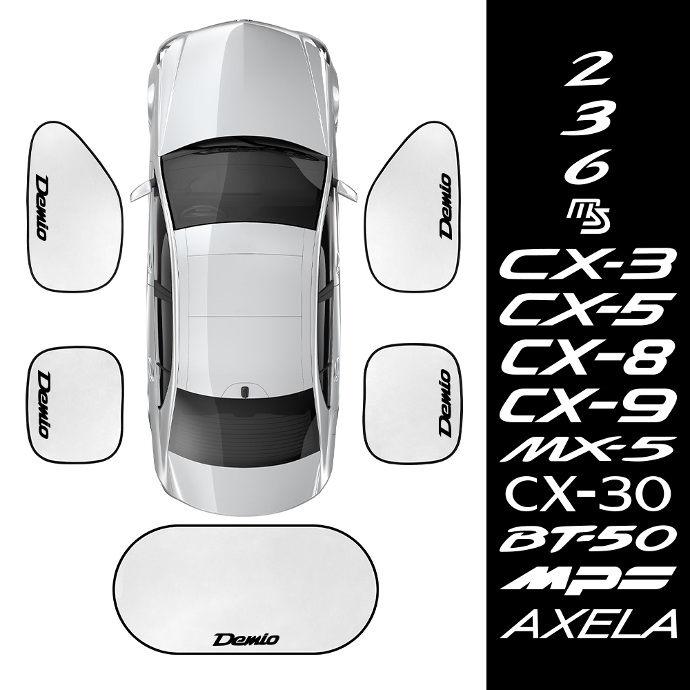 5PCS Car Side Back Window Sunshade Cover For Mazda Demio CX-5 Axela 3 MPS CX-3 6 Atenza MS MX-5 CX-30 Skyactiv Bt-50 2 Accessory