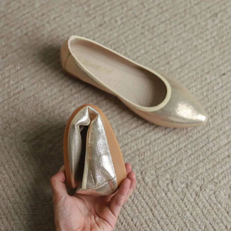 Womens Ballet Flats Round Toe Sequined Cloth Flat Casual Loafers Fashion Slip on Light Loafers Plus Size 31-45 Walking Shoes 240629