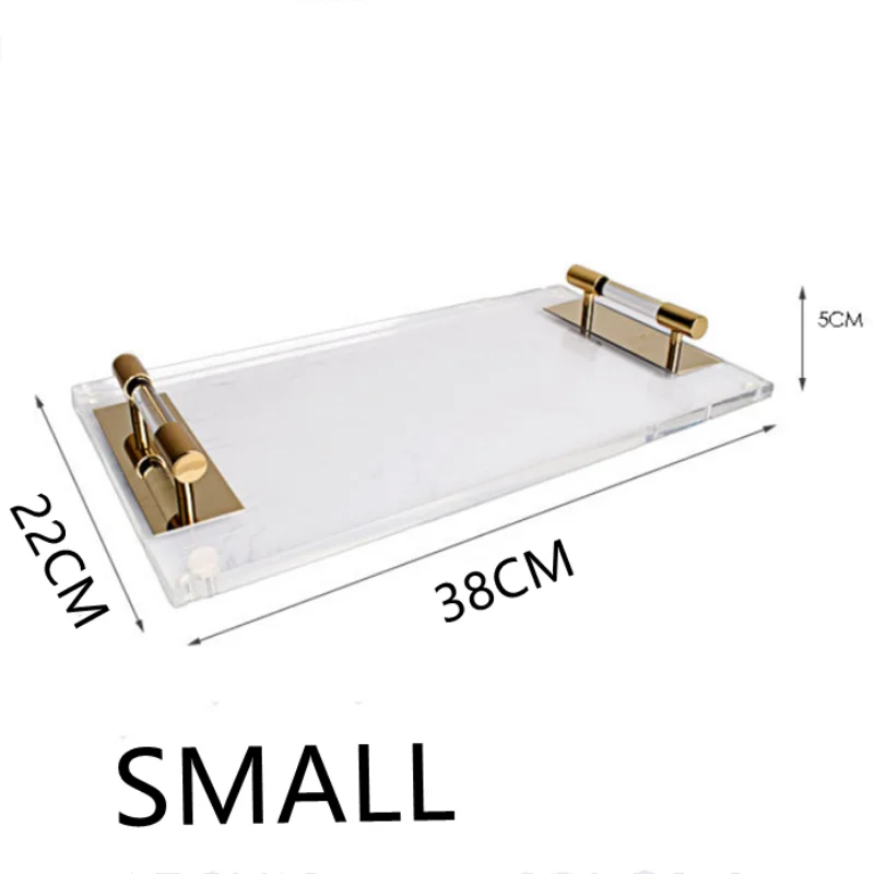 Nordic Transparent Acrylic Tray Cosmetic Jewelry Storage Box Home Decor Perfume Aromatherapy Ornaments Rectangle Storage Tray