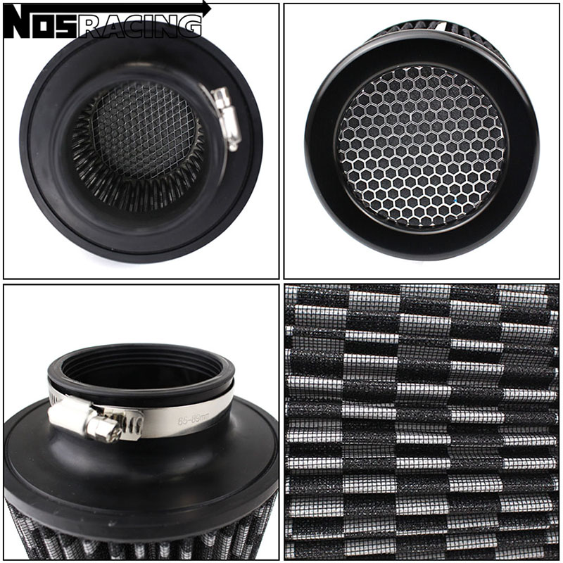 High Flow Air Filter Cold Air Intake 76mm 3inch Universal Racing Sport Airfilter Cone Car Engine Air Inlet