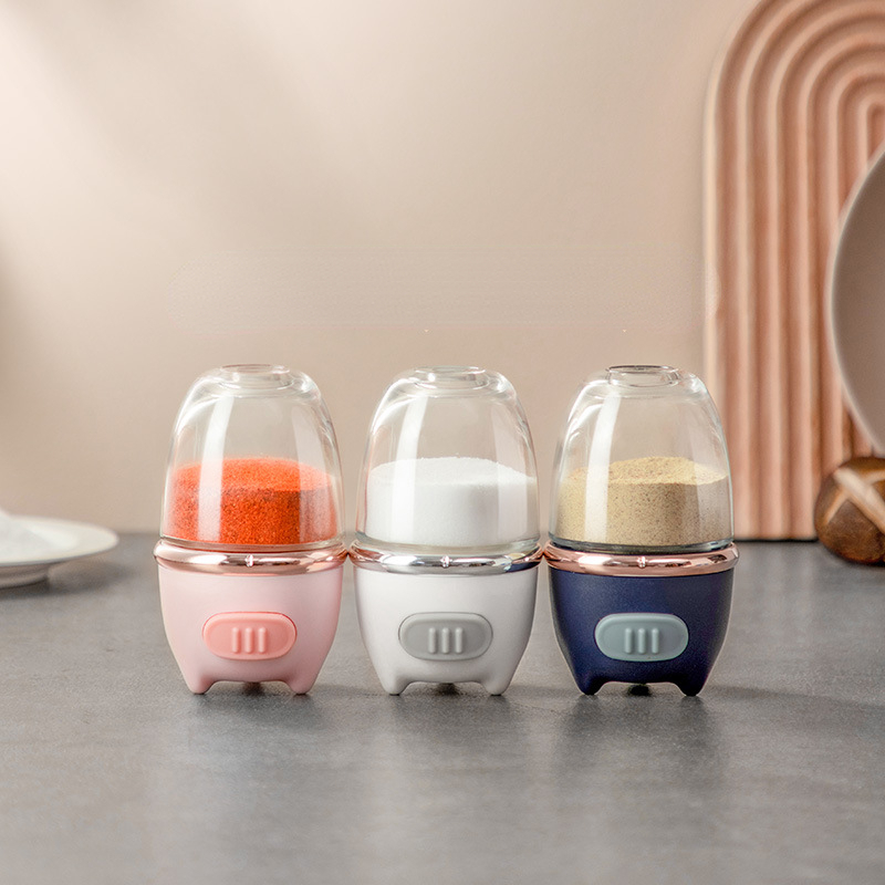 Metering Salt Shaker Push Type Salt Dispenser Salt Tank Sugar Bottle Spice Pepper Salt Shaker SpiceJar Can Seasoning Bottle