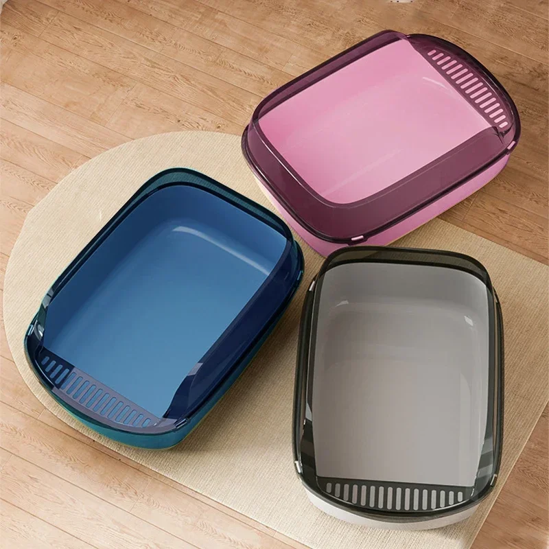 Large Capacity Cat Litter Box Cats Toilet Sandbox for Kitty Cats Splashproof Cat Tray Artículos Para Mascotas 자동화장실 Litiere Chat