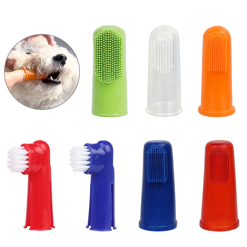 Soft Teeth Cleaning Finger Toothbrush Silicone Tooth Brush Tool Dog Teeth Cleaning Bad BreathCare Nontoxic Cat Grooming Supplies