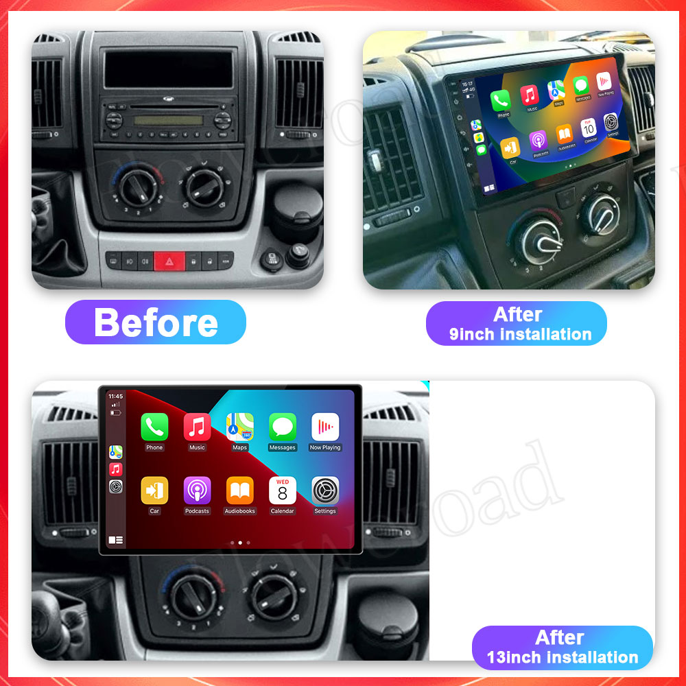 13" Big Screen Android For Fiat Ducato 3 For Peugeot Boxer 2 For Citroen Jumper Auto Car Radio Multimeida Carplay Naiv GPS BT5.0