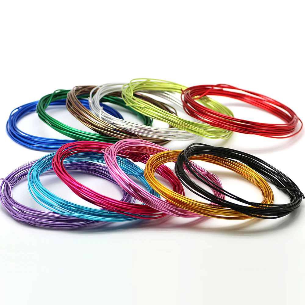 3~5meter/lot Gauge Anodized Artistic Round Aluminum Craft Wire 1/1.5/2/2.5mm Bright Gold Silver Colored Jewelry Soft Metal Wire
