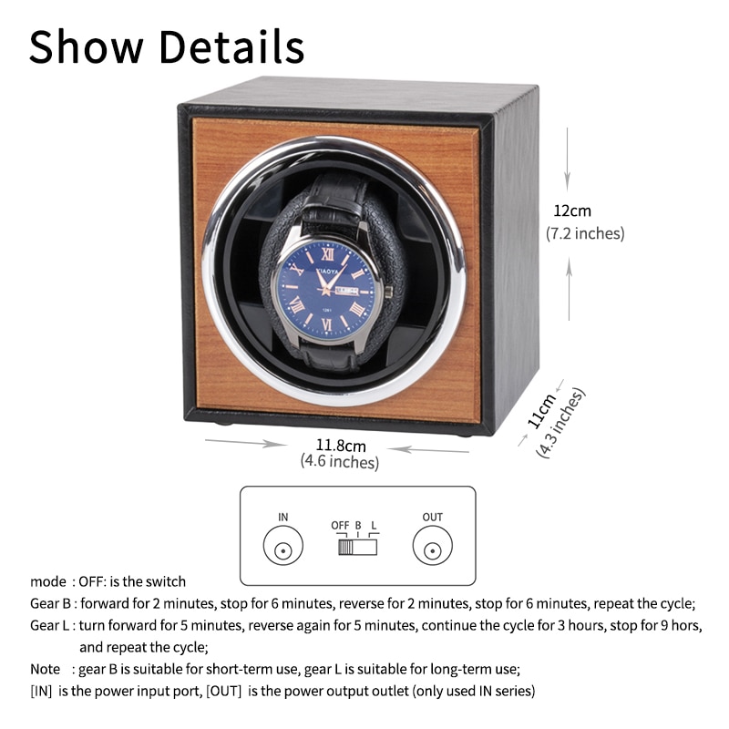 Watch Winder for automatic watches single Wooden Watch Accessories Box Watches Storage Luxury