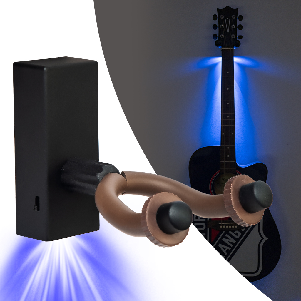 FOX LED Guitar Wall Mount Bracket Holder Light Violin Gitar Hanger Auto Lock Guitarra Hanger Hook For Guitar Bass Banjo Mandolin