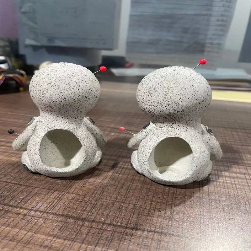 Voodoo Doll Cone Burner Incense Burner Therapy Tool Desktop Resin Ornament Handmade Carft Ornaments For Room Home Decor Censer