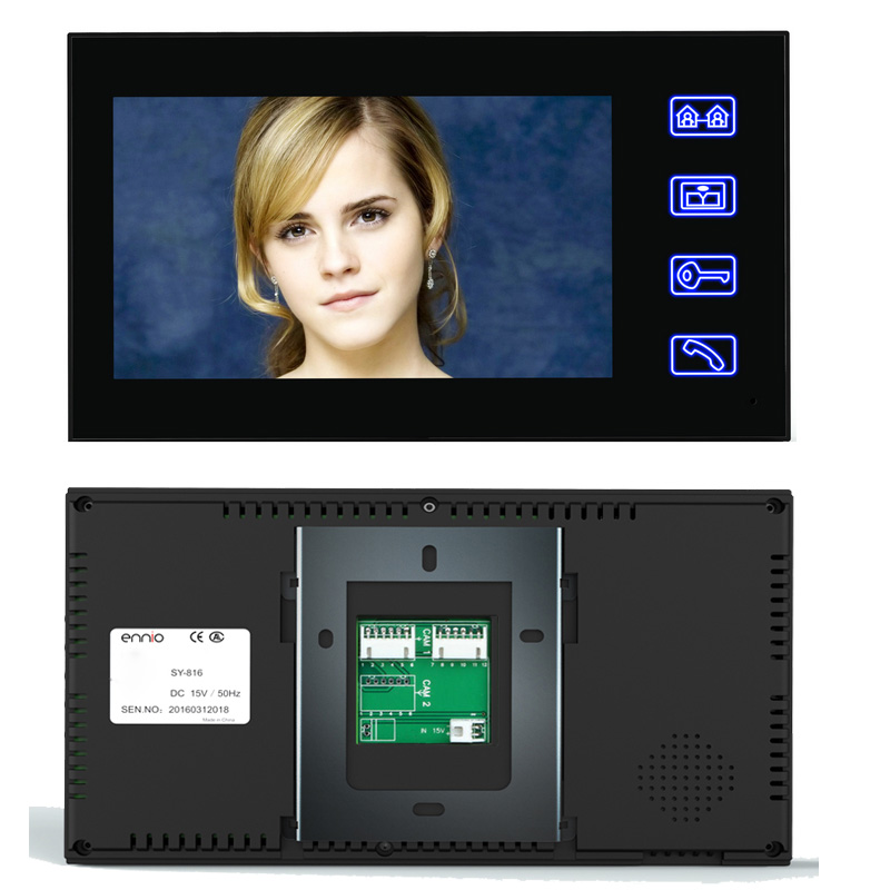 7" Video Door Phone Intercom Doorbell with 2pcs 1000TVL Outdoor Security CCTV Camera wifh 1 pcs Indoor Monitor Home Security