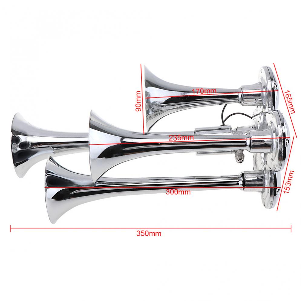 12V / 24V 150dB Super Loud Four Trumpet Air Horn for Car Vehicle Truck Train Boat Buses