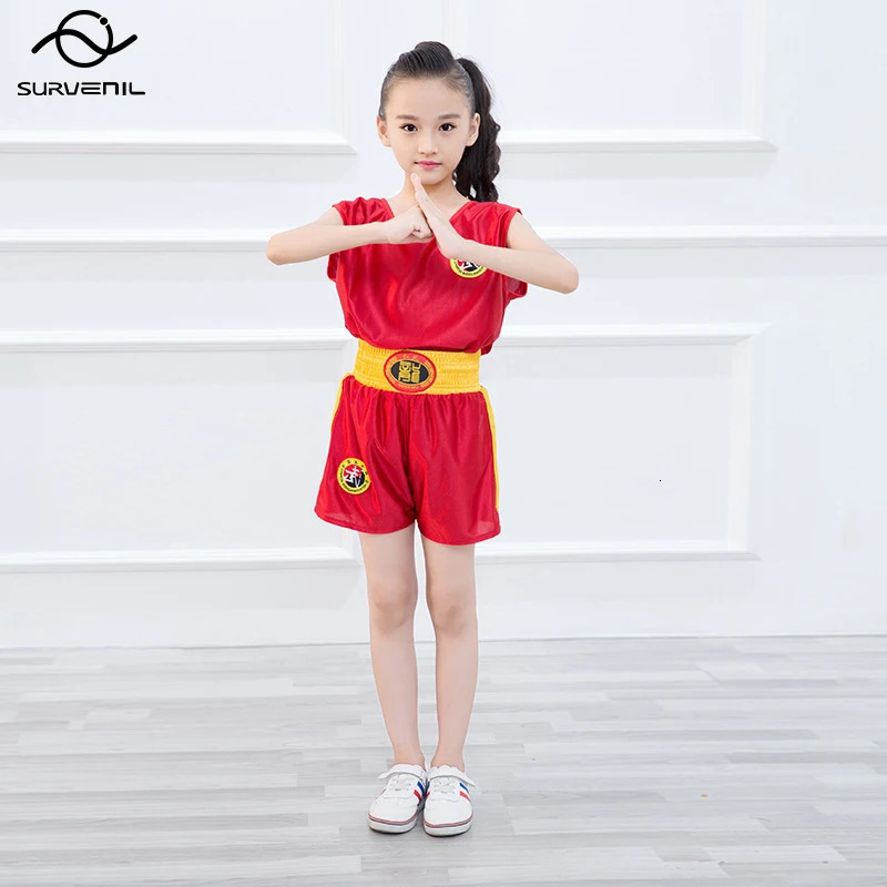 Muay Thai Shorts MMA T Shirt Kungfu Wushu Clothing Martial Arts Sanda Rashguard Boxing Pants Men Women Kids Performance Costume 240615
