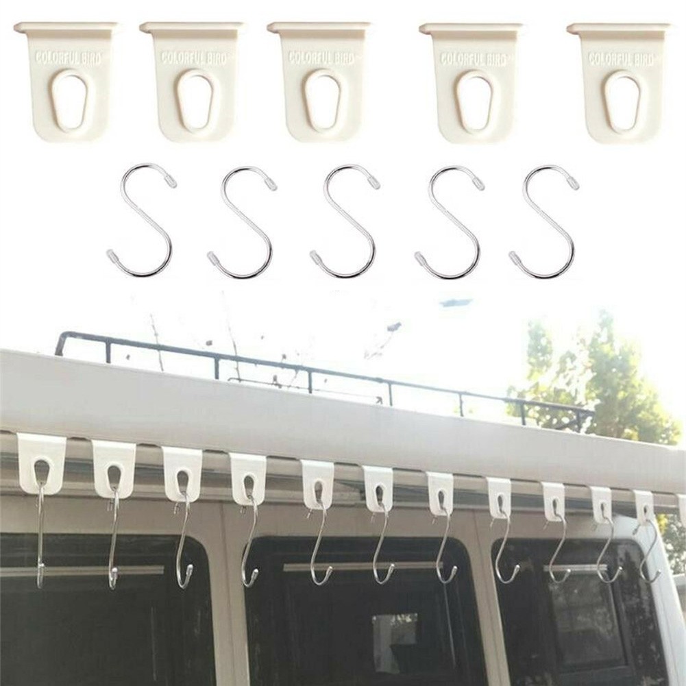 5 Pack Awning Rail Hook Ring With S Hooks Universal Accessories For RV Camper Motorhome And Caravan Hanger