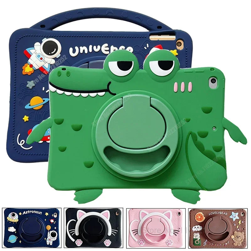 For iPad 7th 8th 9th 10.2 10 10th Gen Case 360 Rotation Stand Cover For IPad Air 2 3 4 5 10.9 Mini 6 Pro 9.7 11 Kids Cases 240621