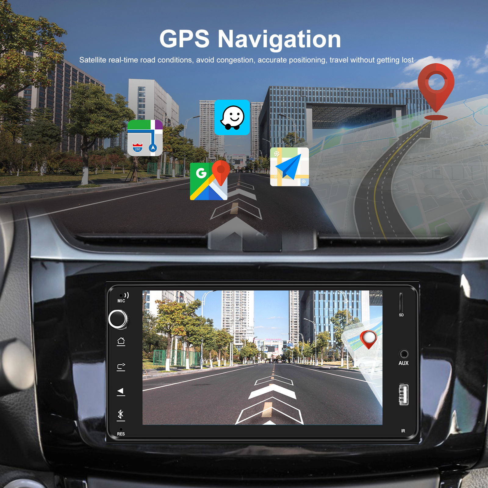 AMPrime Car Radio Autoradio 7'' Touch Screen Carplay Android 11 Car Multimedia Video Player GPS For Toyota Corolla WiFi Stereo
