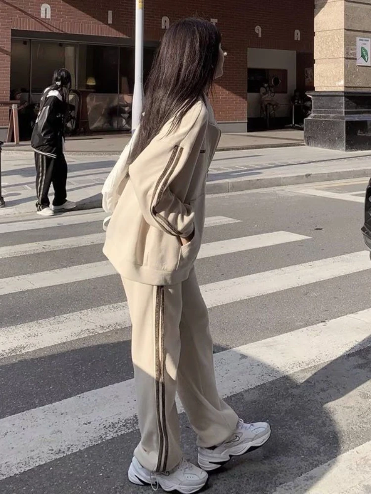 Hoip Jeeky Harajuku 2 Piece Sets Women Casual Joggers Tracksuits Sweatshirt Jacket+Pants Suits Oversized Stand Collar Sweatsuits