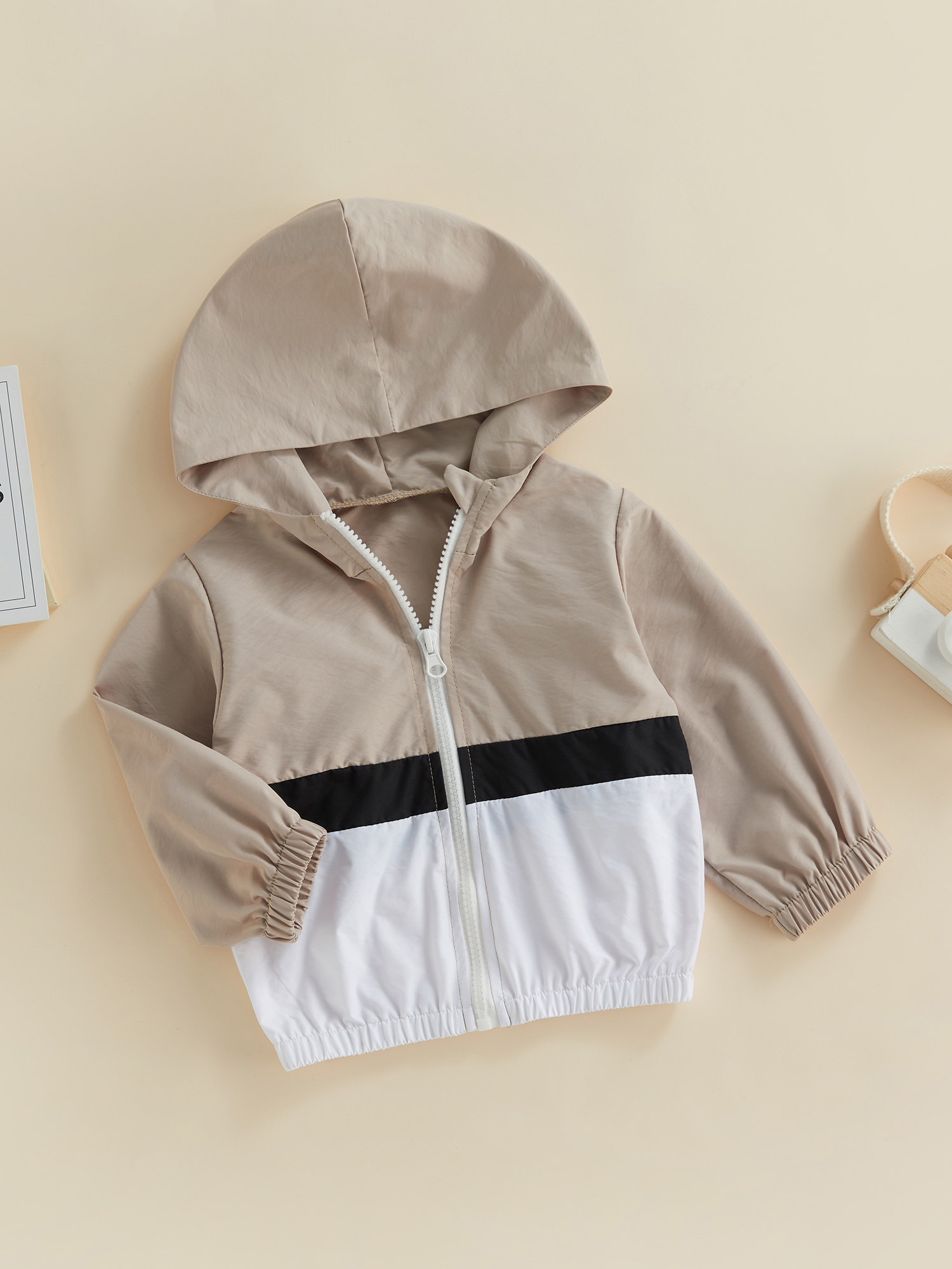 Baby Boy Girl Lightweight Windbreaker Jackets with Zipper Hooded Sweatshirt Outwear for Fall Clothes