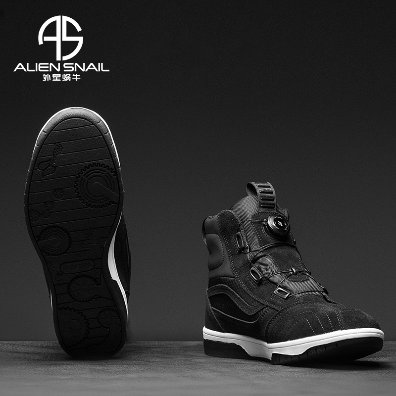 ALIEN SNAIL Knob Adjustment Motorcycle Shoes Suede Casual Cycling Locomotive Boots Outdoor Windproof Waterproof Motocross Boots