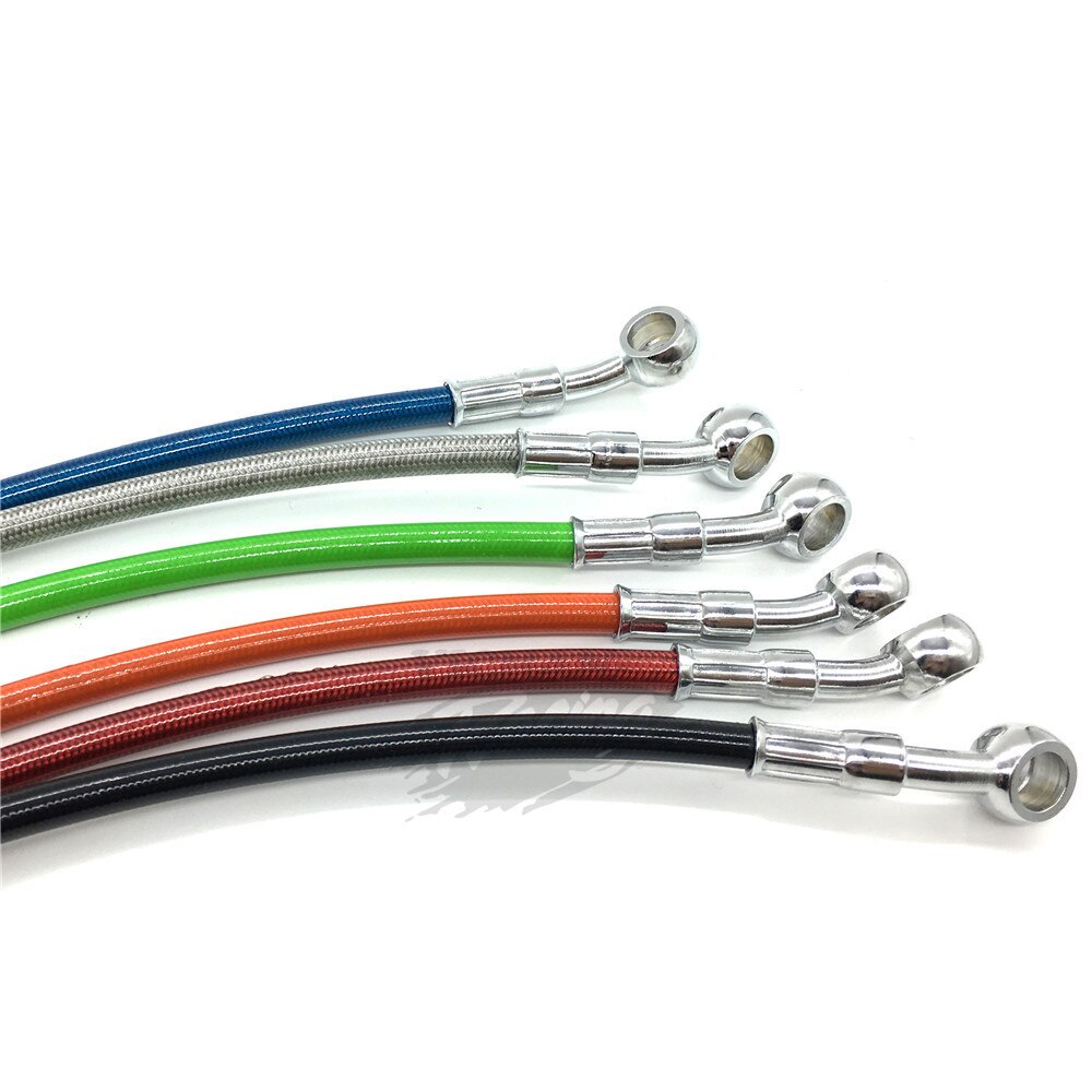 Motorcycle Dirt Bike Braided Brake Hose Line Steel Brake Cable Hydraulic Banjo Pipe 400mm-1600mm for Motorcycle Universal Racing