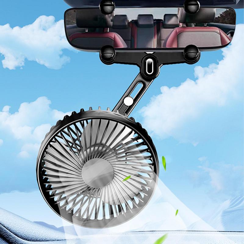 USB Car Fan Adjustable Portable Rotational Speed Auto Cooler Air Fan Electric Defroster Portable Rear View Mirror AC Accessory