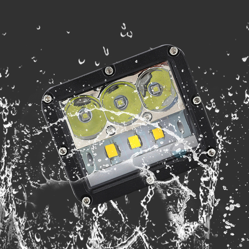 1PC/2PCS4inch 60w LED Work Light 12v 24v for Off Road Truck Bus Boat Fog Light Car Light Assembly Led light bar White yellow.