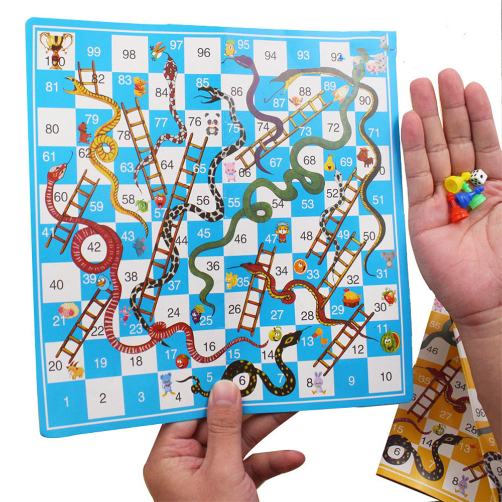 12PC Snake Ladder Paper Portable Flying Board Game Kids Birthday Party Gifts Souvenirs Kindergarten Rewards Back to School Gifts