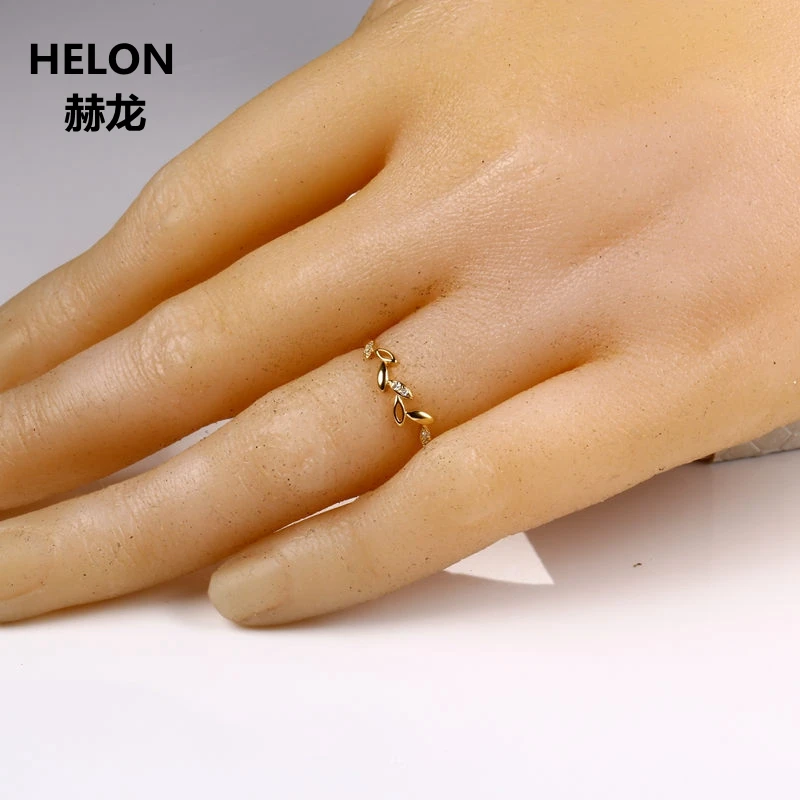 Solid 10k Yellow Gold SI/H Natural Diamonds Women Engagement Ring Wedding Band Fine Jewelry