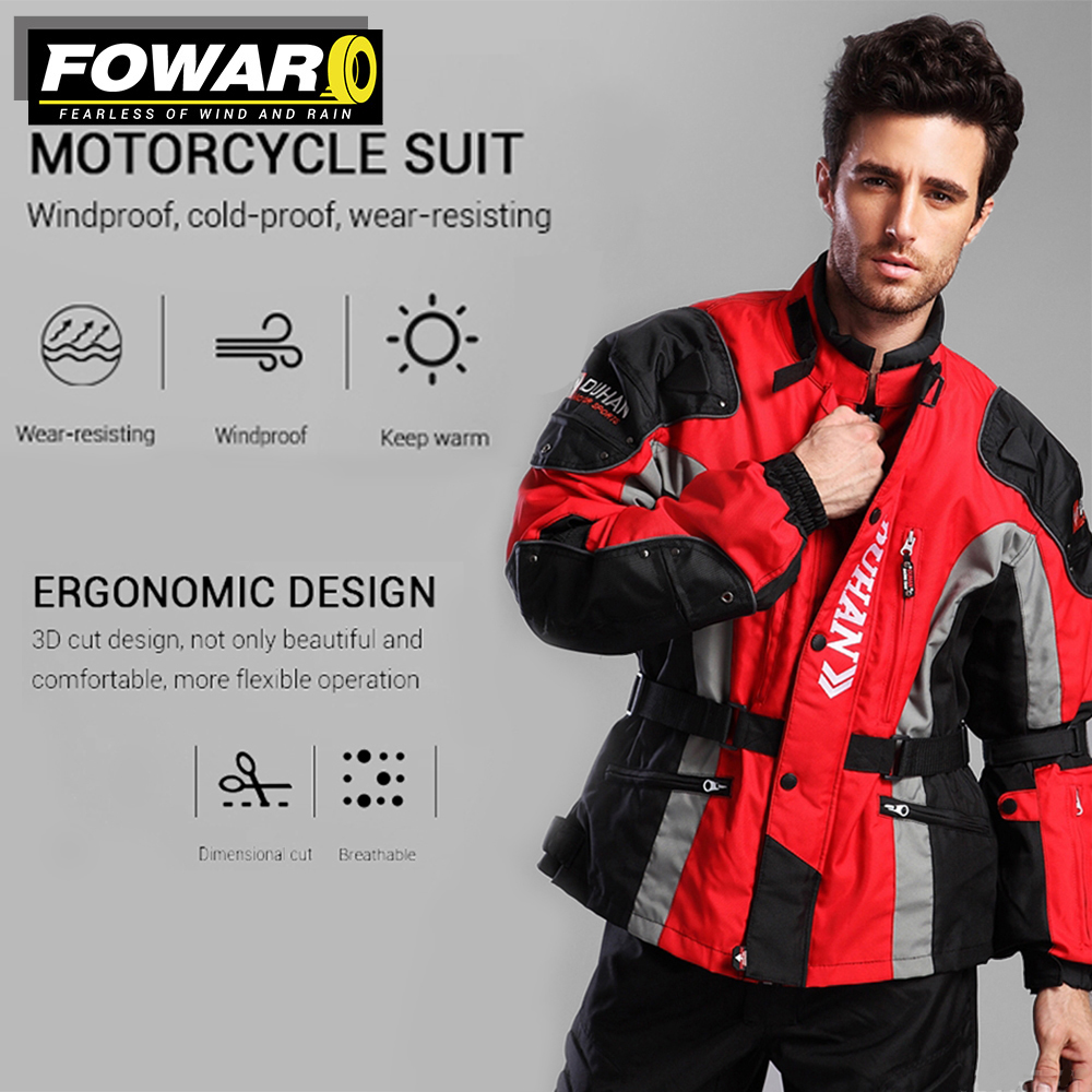 Waterproof Motorcycle Jacket Pants Off-Road Racing Suit Men Windproof Touring Moto Coat Protective Gear Breathable Comfortable