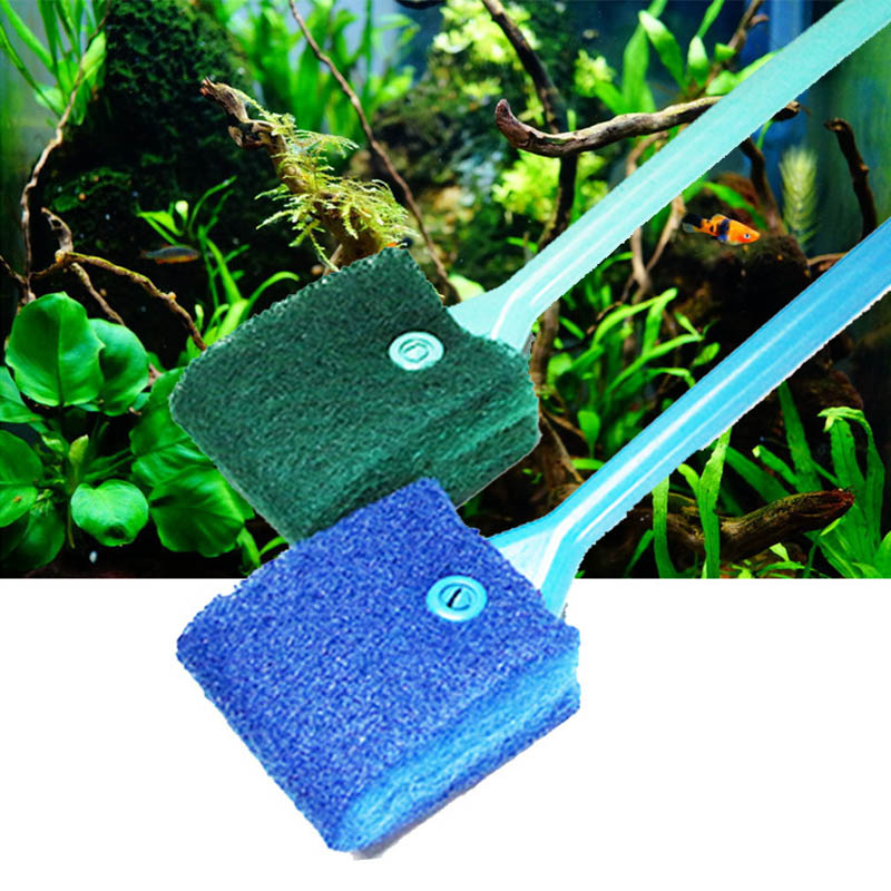1PC Double-Sided Sponge Cleaning Brush High Quality Fish Tank Aquarium Algae Removal Brush Household Aquarium Cleaning Tool