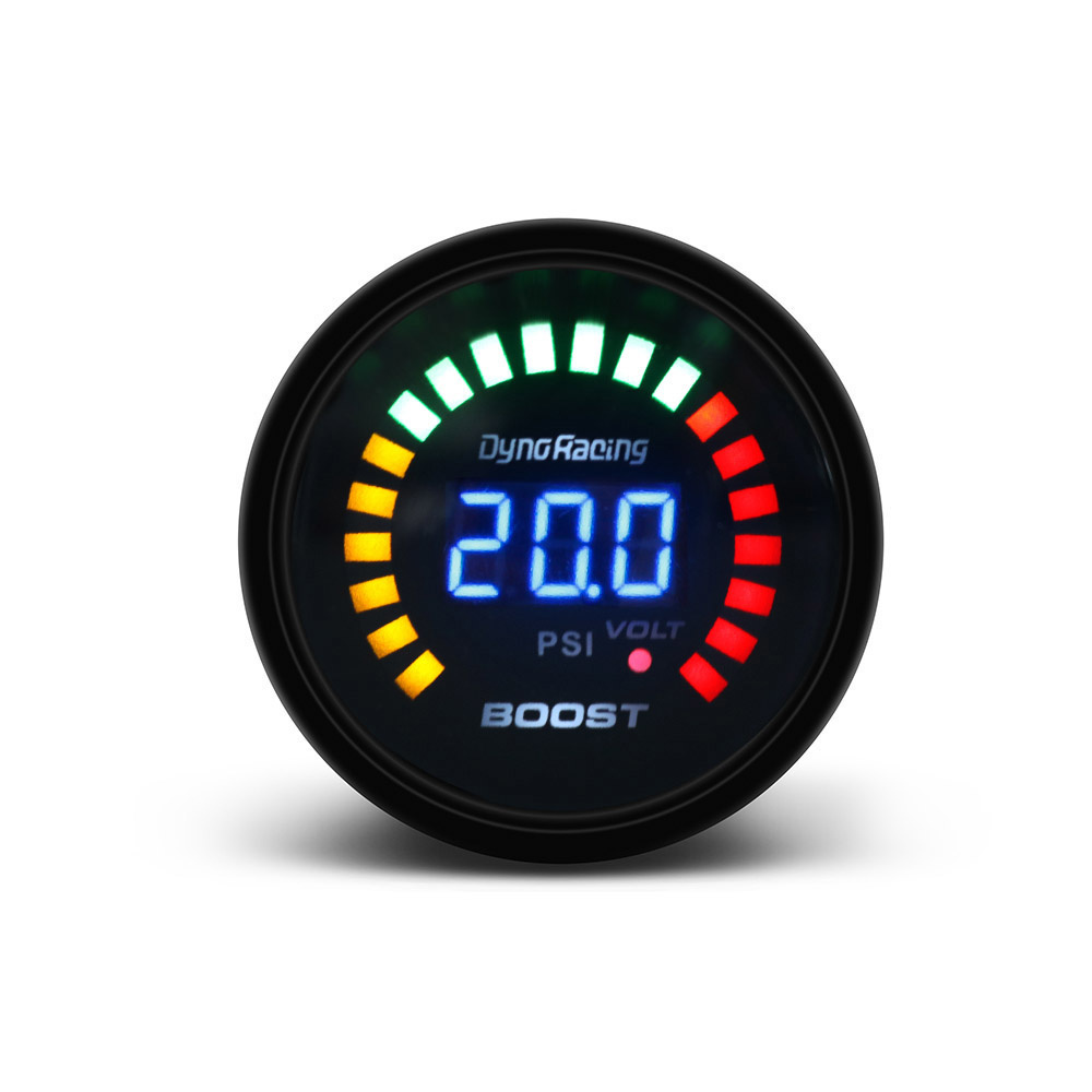 Lodenqc 2"52mm Car Digital 20 LED Turbo Boost Gauge-15-45PSI+ Adjustable Turbo Boost Controller Kit 1-30 PSI IN-CABIN