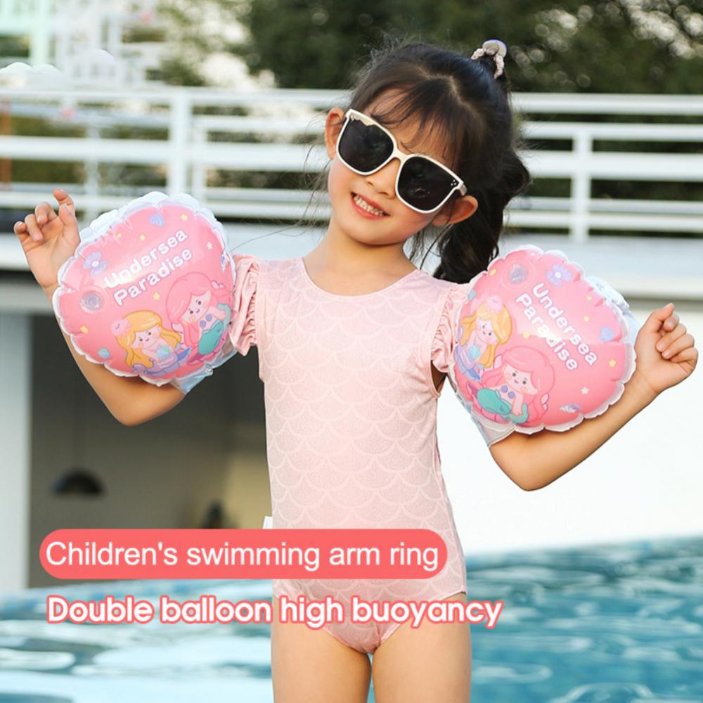Children Swimming Arm Ring Inflatable PVC Swimming Armband Arm Float Air Sleeves Circle For Learning Swim Trainer Dropship