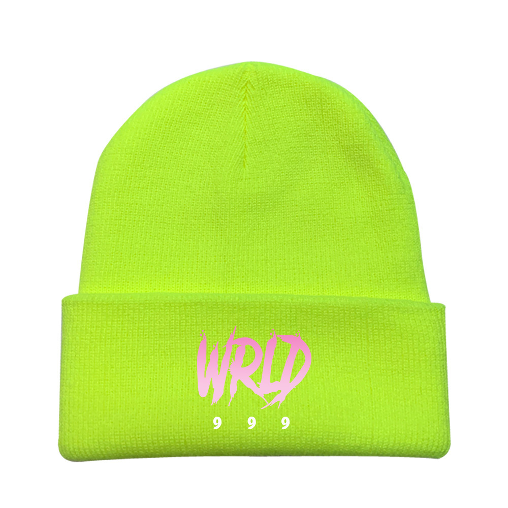 New Juice Wrld Hooded Hat Women Winter Hat Knitted Hat Wild Wool Hat Hat Cute Autumn and Winter Female Unisex Adult Flowers