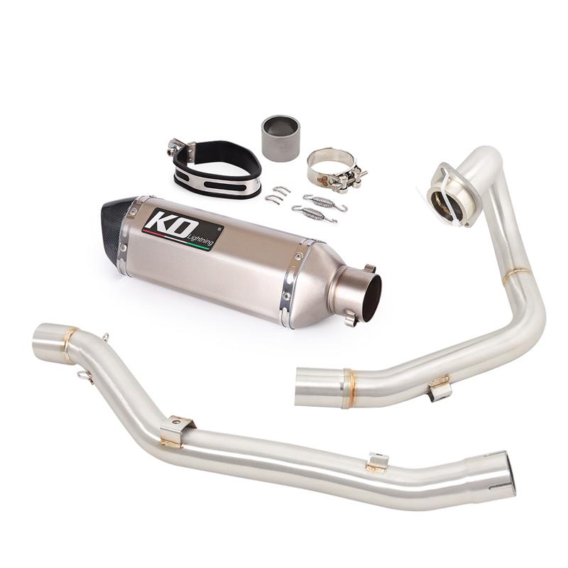 For SUZUKI DR-Z400 S E DRZ400 SM 2000-2022 Header Link Pipe Mid Connect Tube Motorcycle Full Exhaust System Muffler Escape 51mm