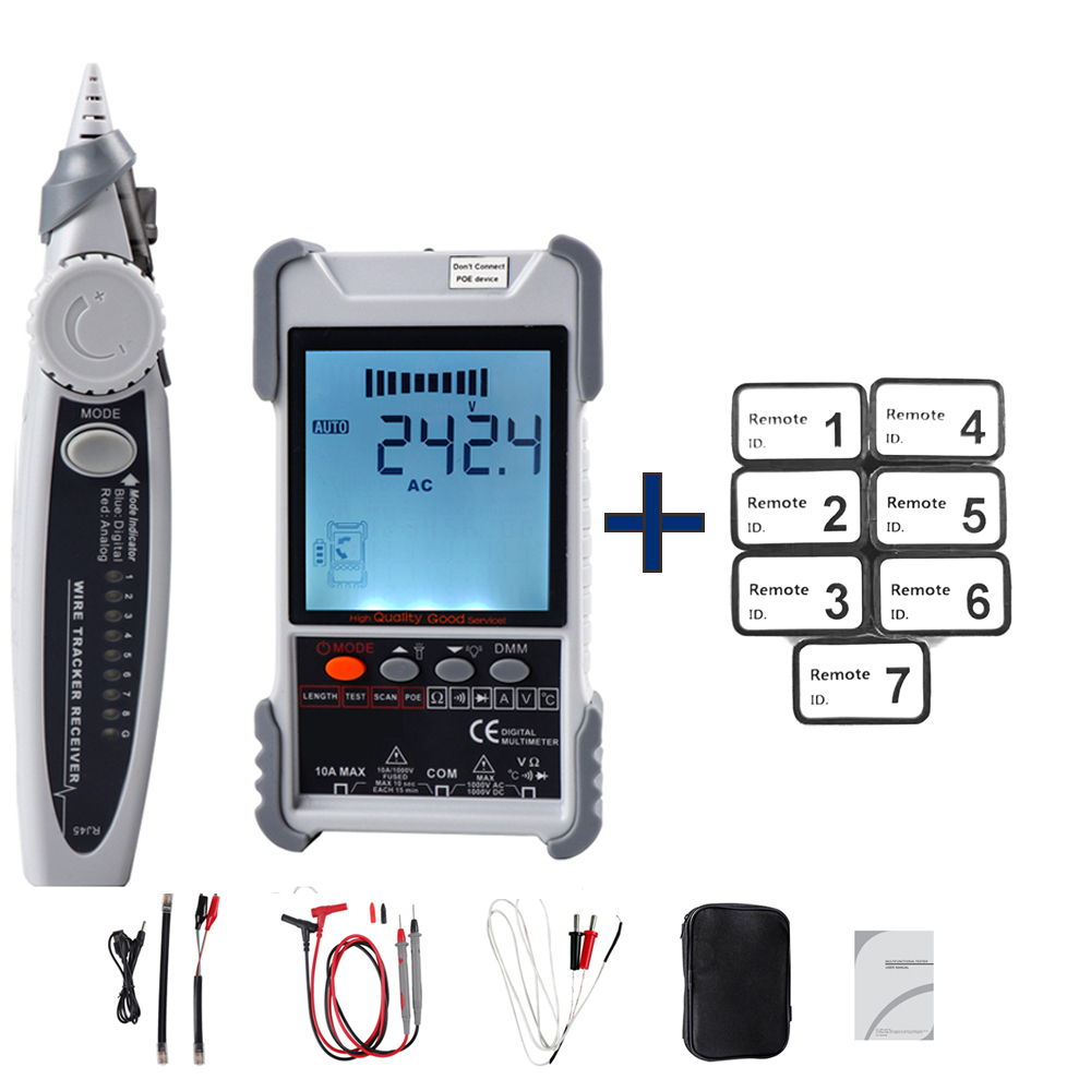 ET616 /ET618 Network Cable Tester Analogs Digital Search POE Test Cable Pairing Sensitivity Adjustable Network Cable Tester