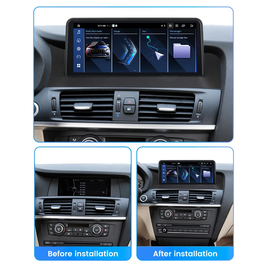 Factory Price 10.25" Android Carplay For BMW X3 X4 F25 F26 Central Multimedia Vehicle Intelligent Screen Car Video Players DSP